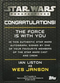 2014 Topps Star Wars Perspectives (U.K.) - Autographs #NNO Ian Liston Back