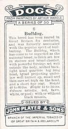 1931 Player's Dogs' Head (A. Wardle Paintings) #6 Bulldog Back