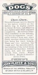 1931 Player's Dogs' Head (A. Wardle Paintings) #7 Chow-Chow Back