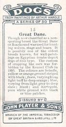 1931 Player's Dogs' Head (A. Wardle Paintings) #15 Great Dane Back