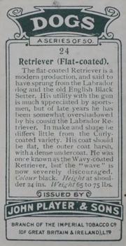 1925 Player's Dogs (Small) #24 Retriever (Flat-Coated) Back