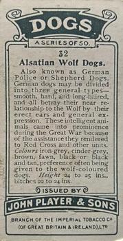 1925 Player's Dogs (Small) #32 Alsatian Wolf Dogs Back