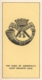 1938 Walters' Palm Toffee Some Cap Badges of Territorial Regiments #36 The Duke of Cornwall's Light Infantry (32nd) Front
