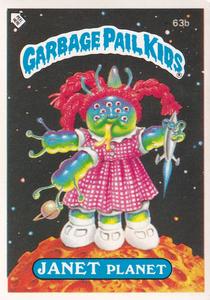 1985 Topps Garbage Pail Kids Series 2 (UK) #63b Janet Planet Front