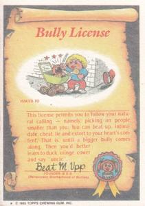 1985 Topps Garbage Pail Kids Series 2 (UK) #72a Mad Max Back