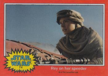 2015 Topps Chrome Star Wars Perspectives Jedi vs. Sith - The Force Awakens Previews Glossy #74 Rey on her speeder Front