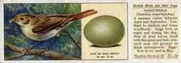 1936 Ty-phoo Tea British Birds and Their Eggs #14 Nightingale Front