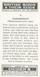 1939 Ogden's British Birds and Their Eggs #4 Cormorant Back