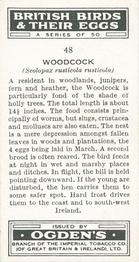 1939 Ogden's British Birds and Their Eggs #48 Woodcock Back