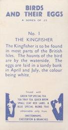 1958 Swettenhams Tea Birds and Their Eggs #1 Kingfisher Back