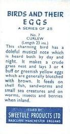 1959 Sweetule Products Birds and Their Eggs #7 Curlew Back