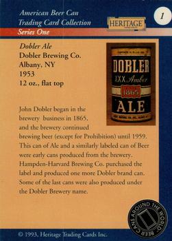 1993 Heritage Beer Cans Around The World #1 Dobler Ale Back
