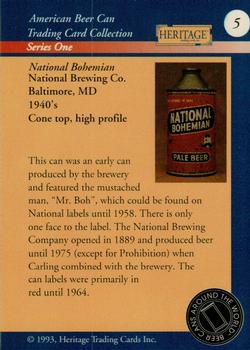1993 Heritage Beer Cans Around The World #5 National Bohemian Back