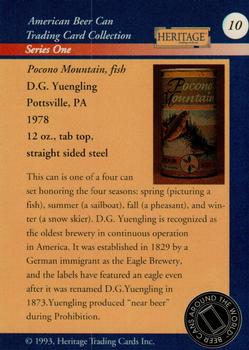 1993 Heritage Beer Cans Around The World #10 Pocono Moutain, Fish Back