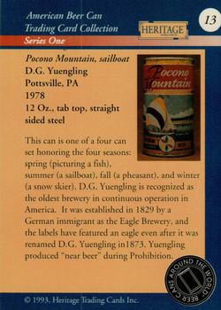 1993 Heritage Beer Cans Around The World #13 Pocono Moutain, Sailboat Back