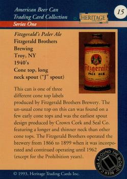 1993 Heritage Beer Cans Around The World #15 Fitzgerald's Pale Ale Back