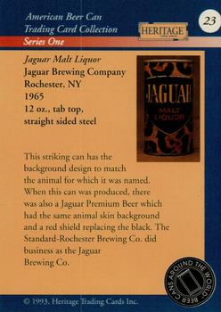 1993 Heritage Beer Cans Around The World #23 Jaguar Malt Liquor Back