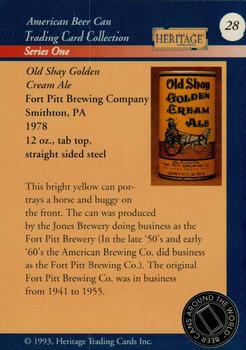 1993 Heritage Beer Cans Around The World #28 Old Shay Golden Cream Ale Back