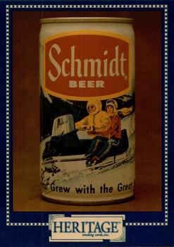 1993 Heritage Beer Cans Around The World #32 Schmidt Beer Snowmobiling Front