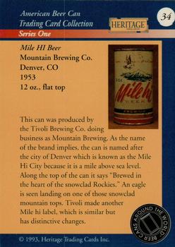 1993 Heritage Beer Cans Around The World #34 Mile HI Beer Back