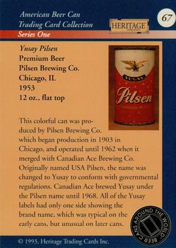 1993 Heritage Beer Cans Around The World #67 Yusay Pilsen Back