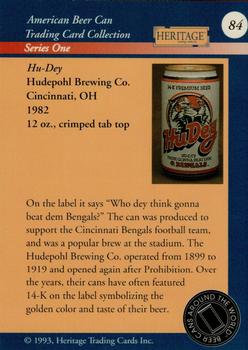 1993 Heritage Beer Cans Around The World #84 Hu-Dey Back