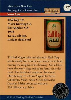 1993 Heritage Beer Cans Around The World #87 Bull Dog Ale Back
