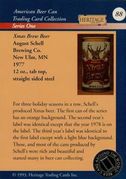1993 Heritage Beer Cans Around The World #88 Xmas Brew Beer Back