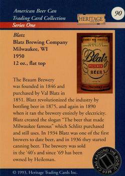 1993 Heritage Beer Cans Around The World #90 Blatz Back