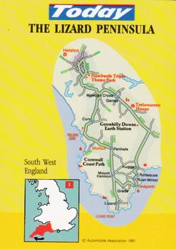 1991 Today Around Britain Mini Touring Maps #1 The Lizard Peninsula Front