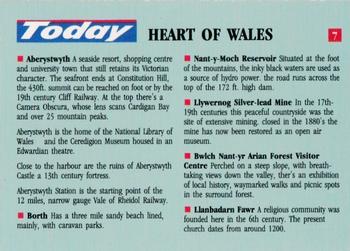 1991 Today Around Britain Mini Touring Maps #7 Heart Of Wales Back