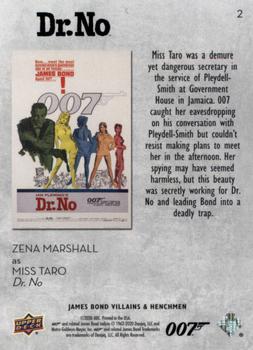 2021 Upper Deck James Bond Villains & Henchmen #2 Miss Taro Back