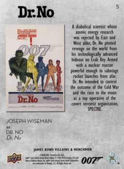2021 Upper Deck James Bond Villains & Henchmen #5 Dr. No Back