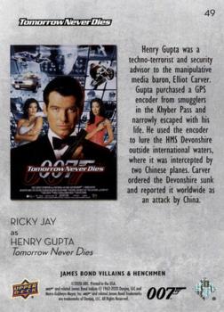 2021 Upper Deck James Bond Villains & Henchmen #49 Henry Gupta Back