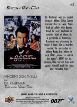 2021 Upper Deck James Bond Villains & Henchmen #63 Dr. Kaufman Back