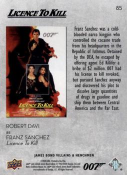 2021 Upper Deck James Bond Villains & Henchmen #85 Franz Sanchez Back