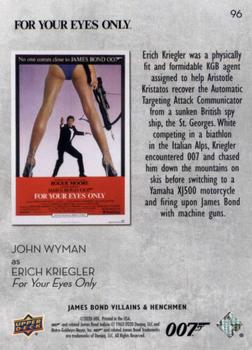 2021 Upper Deck James Bond Villains & Henchmen #96 Erich Kriegler Back