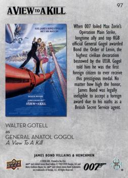 2021 Upper Deck James Bond Villains & Henchmen #97 General Anatol Gogol Back