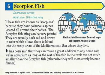 1993 Long John Silver's Aquatic Series #6 Scorpion Fish Back
