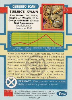 1992 Impel The Uncanny X-Men - Toy Biz #23 Kylun Back