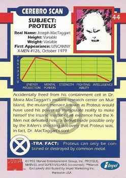 1992 Impel The Uncanny X-Men - Toy Biz #44 Proteus Back