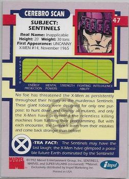1992 Impel The Uncanny X-Men - Toy Biz #47 Sentinels Back