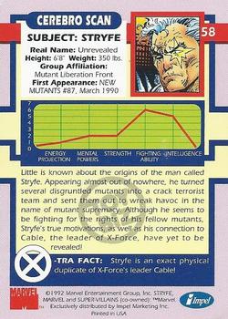 1992 Impel The Uncanny X-Men - Toy Biz #58 Stryfe Back
