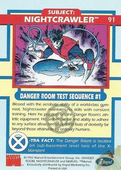 1992 Impel The Uncanny X-Men - Toy Biz #91 Nightcrawler Back
