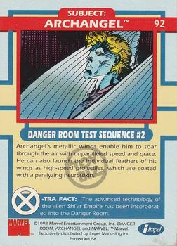 1992 Impel The Uncanny X-Men - Toy Biz #92 Archangel Back
