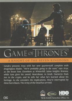 2020 Rittenhouse Game of Thrones Season 8 - Foilboard #06 A Knight of the Seven Kingdoms Back