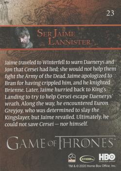 2020 Rittenhouse Game of Thrones Season 8 - Foilboard #23 Ser Jaime Lannister Back