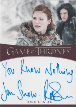 2020 Rittenhouse Game of Thrones Season 8 - Autographs with Inscription #NNO Rose Leslie Front