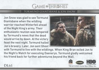 2020 Rittenhouse Game of Thrones Season 8 - Relationships #DL61 Tormund Giantsbane / Jon Snow Back