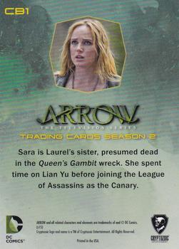 2015 Cryptozoic Arrow: Season 2 - Character Bios #CB1 Sara Lance Back